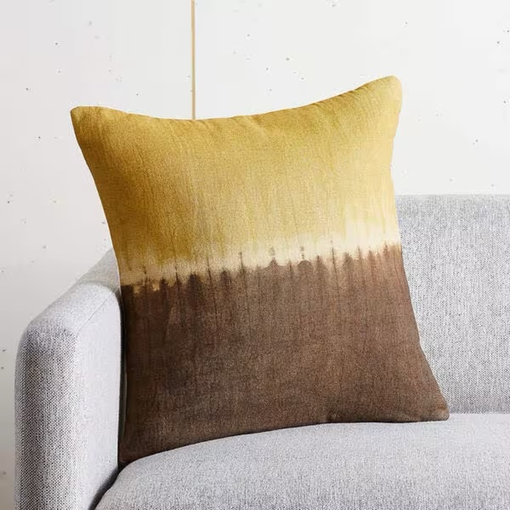 Closet clean out! CB2 Natural Dye Brown Pillow Cover Tie Dye Boho 18” x 18” New - Picture 3 of 11